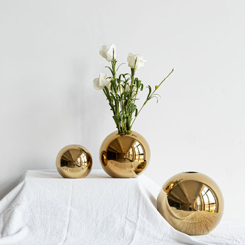 Image of Gold Plated Ceramic Vase