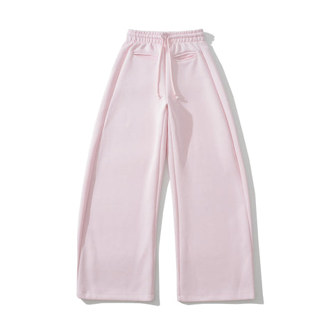 Image of Drawstring elastic waist loose wide leg pants