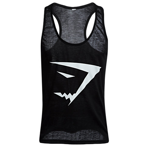 Image of Active Scoop Collar Printed Cotton Blend Racerback Gym Tank for Men