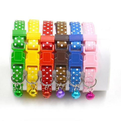 Image of 1Pc Adjustable Dot Printed Little Dog Collars.