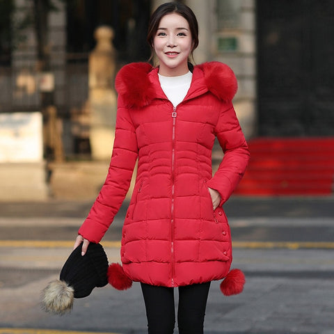 Image of Faux Fur Women Winter Jacket.