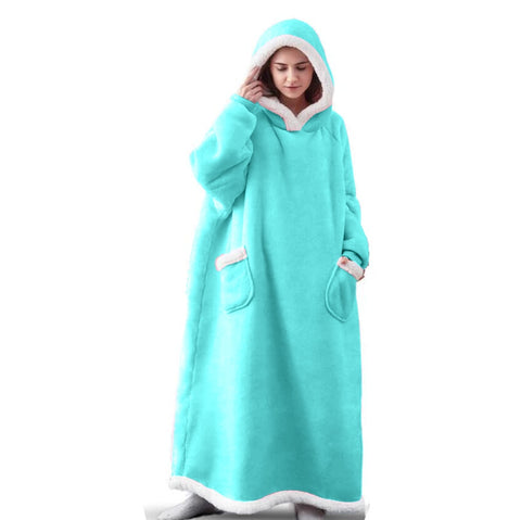 Image of Long Flannel Blanket with Sleeves Winter Hoodies