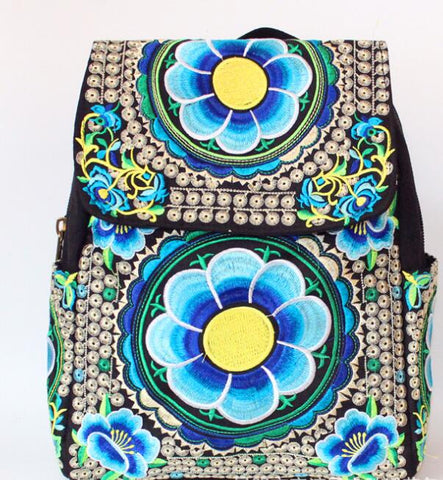 Image of Vintage Embroidery Canvas Backpacks