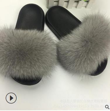 Image of Faux Fur Slippers Women.