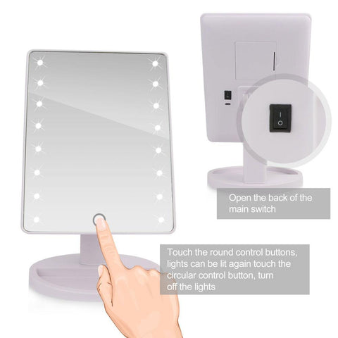 Image of LED Touch Screen Makeup Mirror