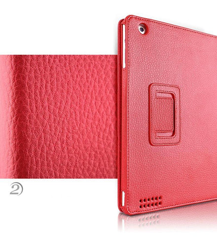 Image of Auto Flip Litchi PU Leather Cover For New ipad.