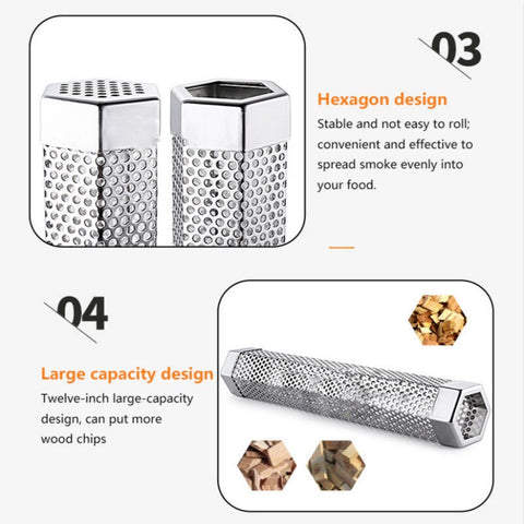 Image of Stainless Steel BBQ Smoker Box Tube Tools