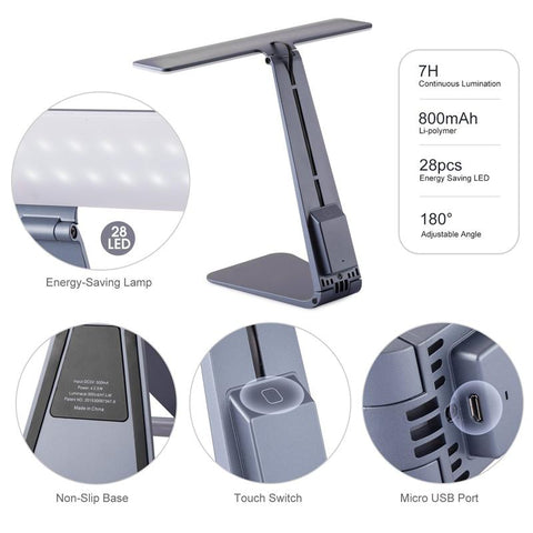 Image of 3 Mode Dimming LED Rechargeable Table Lamp