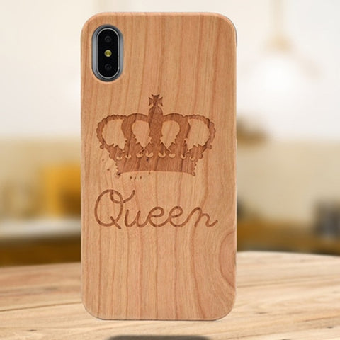 Image of Engraving Real Wood Cell Phone Case for iPhone