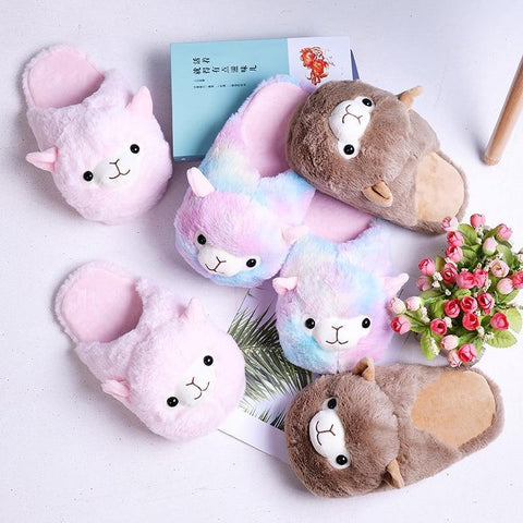 Image of Cute Cartoon Furry Slippers.