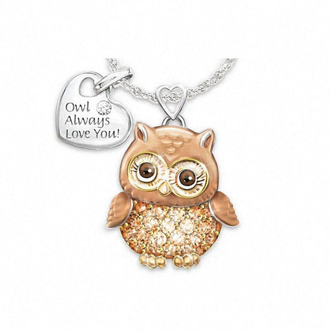 Image of Bee Owl Necklace.