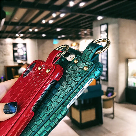 Image of Plain With Wrist Strap Case For iPhone