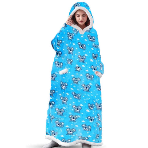 Image of Long Flannel Blanket with Sleeves Winter Hoodies