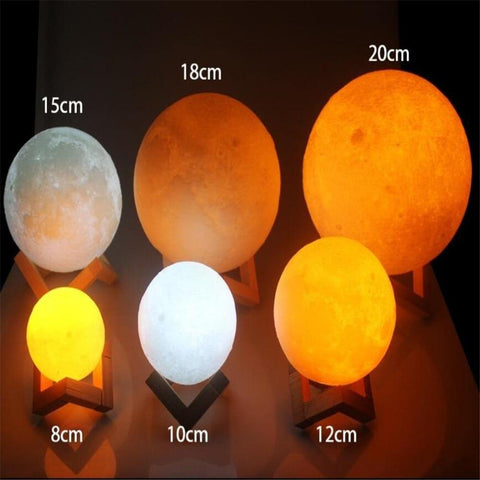 Image of 3D Print Moon Lamp Night Light Photo Custom.