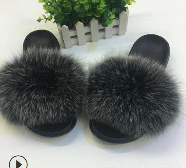 Image of Faux Fur Slippers Women.