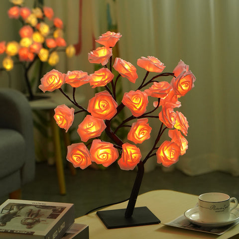 Image of Led Rose Tree Bouquet Table Lamp