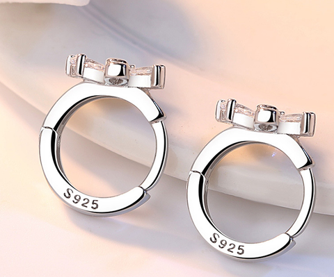 Image of Crystal Small Flower Hoop Earrings.