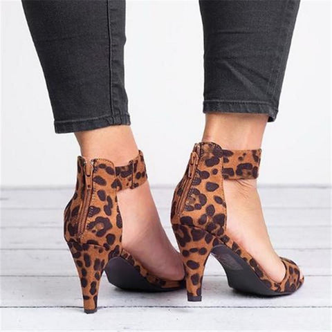Image of Leopard High Heels Sandals