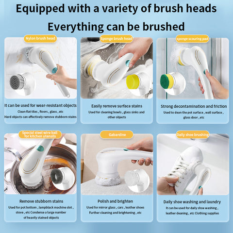 Image of 5 Heads Hand-Held Electric Cleaning Brush