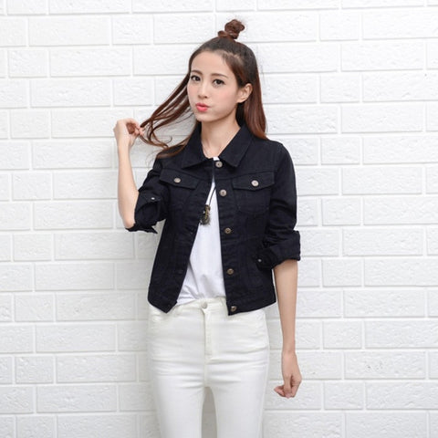 Image of Short Denim Jacket Casual Ripped.