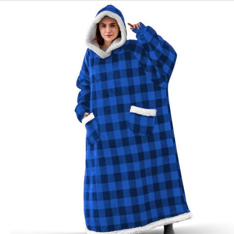 Image of Long Flannel Blanket with Sleeves Winter Hoodies