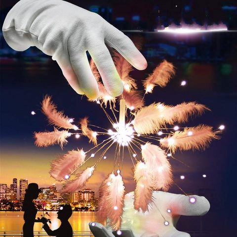 Image of Hanging Starburst Fairy Feather Fireworks Light String 100 LED.