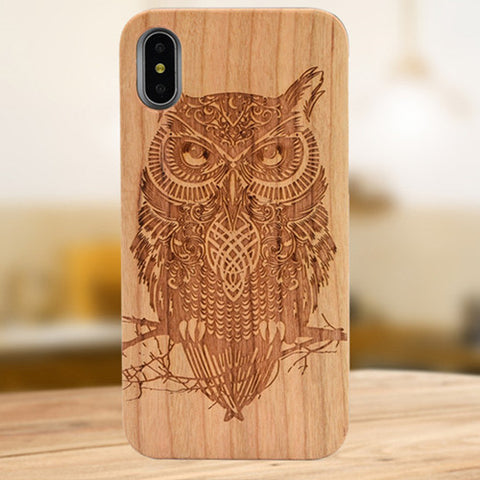 Image of Engraving Real Wood Cell Phone Case for iPhone