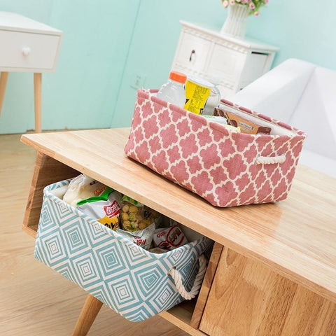 Image of Cube Canvas Fabric Storage Basket.