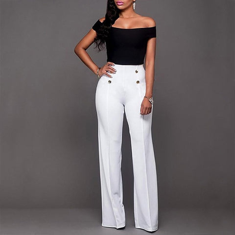 Image of Wide Leg High Waist Casual Pants