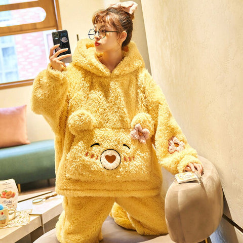 Image of Winter Pyjamas Cartoon Women Sleepwear