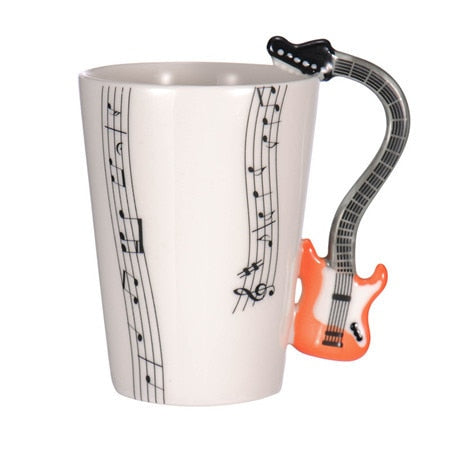 Image of Guitar Ceramic Cup Unique Gift.