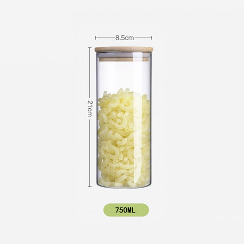 Image of Glass Jar With Bamboo Lid