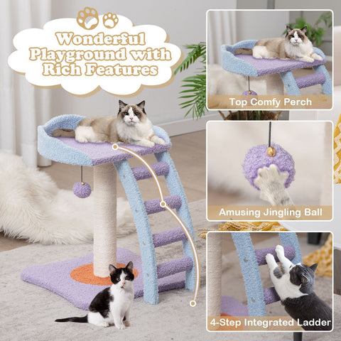 Image of 2-Tier Modern Cat Tree Tower for Indoor Cats