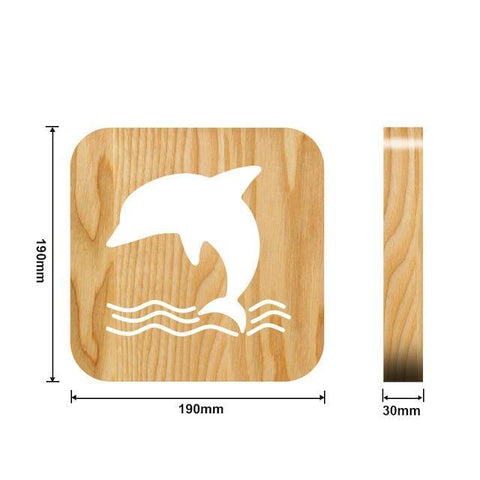 Image of Wooden Animal Luminaria 3D Lamp USB Powered Desk Lights.