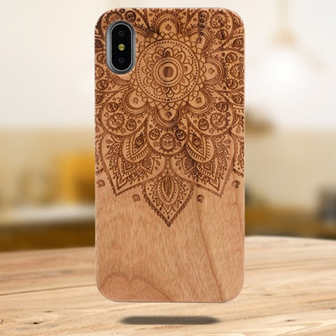 Image of Engraving Real Wood Cell Phone Case for iPhone