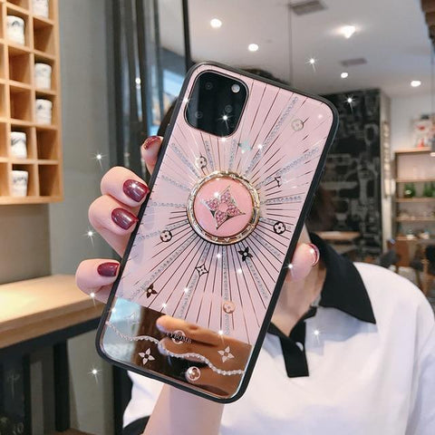 Image of For Apple iphone 11 Case Luxury Diamond With Ring Stand Gold protective back cover case for iphone 11 Pro Max iphone11 11Pro.