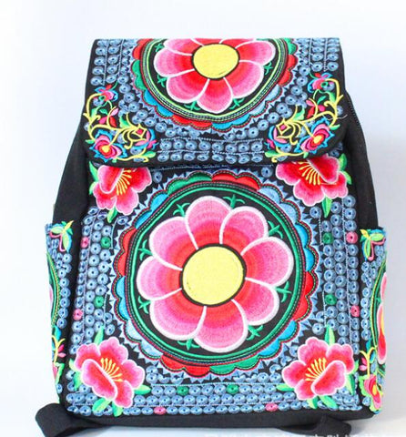 Image of Vintage Embroidery Canvas Backpacks
