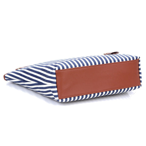 Image of Striped Canvas Handbag