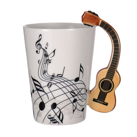 Image of Guitar Ceramic Cup Unique Gift.