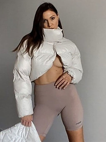 Image of Women's Cotton-padded Thick Short Parka Jackets