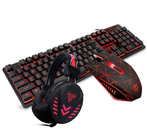 Image of Waterproof LED Keyboard Mouse Headset Gaming set