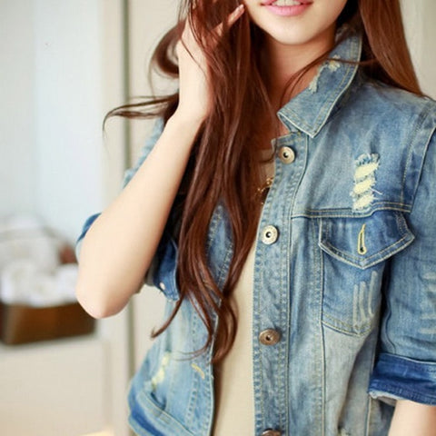 Image of Women's Denim Blue Jacket Coat
