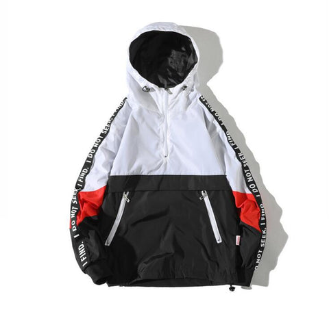 Image of Hooded Jackets Men Block Pullover Jacket.