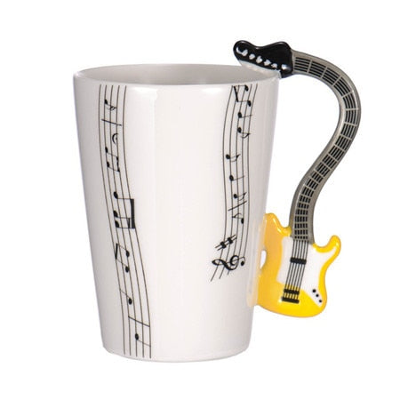 Image of Guitar Ceramic Cup Unique Gift.