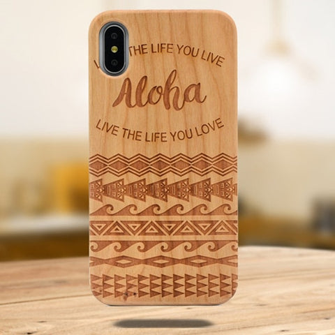 Image of Engraving Real Wood Cell Phone Case for iPhone