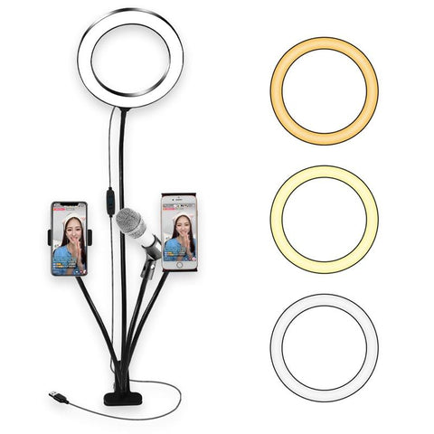 Image of 8inch LED Ring Light kit for Makeup Tutorial.