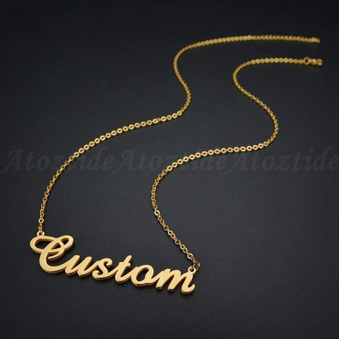 Image of Stainless Steel Name Necklace Personalized Letter.