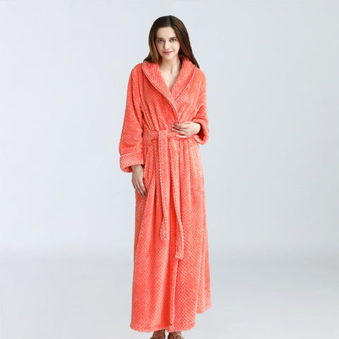 Image of Women Winter Extra Long Robe Soft Warm Dressing Gown.