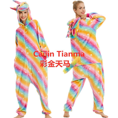 Image of Unicorn Rainbow One-Piece Pajamas