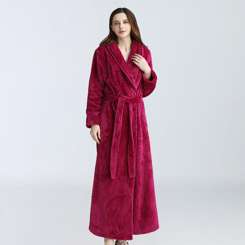 Image of Women Winter Extra Long Robe Soft Warm Dressing Gown.